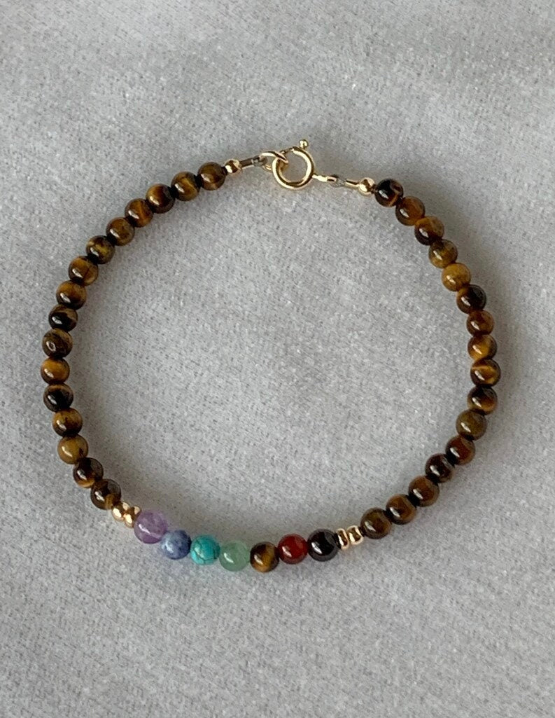 Mens Chakra Gemstone Beaded Bracelet,7 Chakra Healing Bracelet,Chakra Bracelet for Men,Mala Bracelet,Meditation Protection Men Bracelet