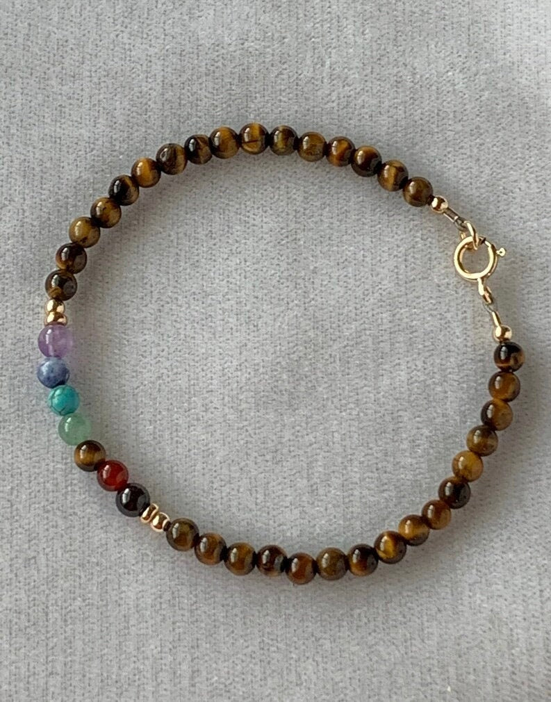 Mens Chakra Gemstone Beaded Bracelet,7 Chakra Healing Bracelet,Chakra Bracelet for Men,Mala Bracelet,Meditation Protection Men Bracelet