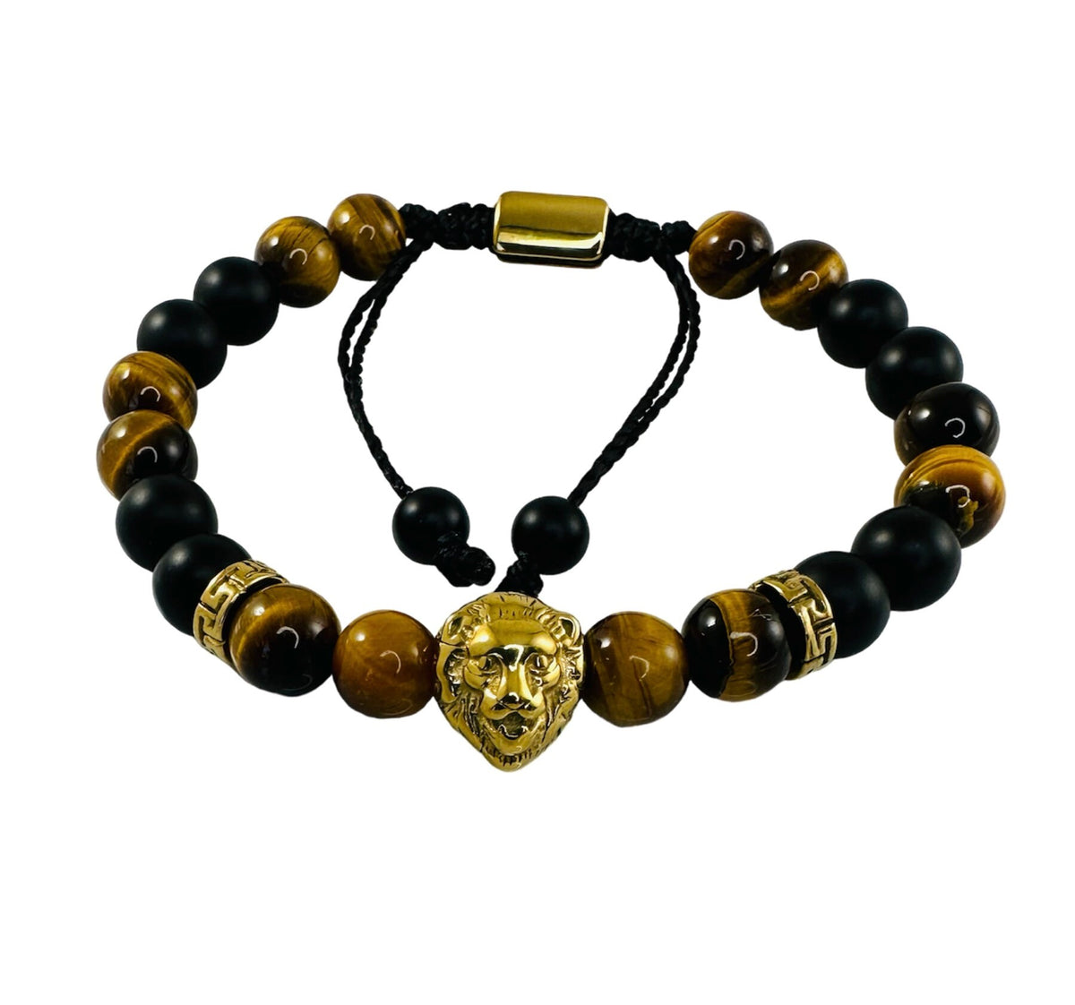Lucky Protection Evil Eye Beaded Men Bracelet: 8mm Black Brown Men Bracelet,Evil Eye Agate Bracelet,Tiger Eye Hematite Beaded Men Bracelet