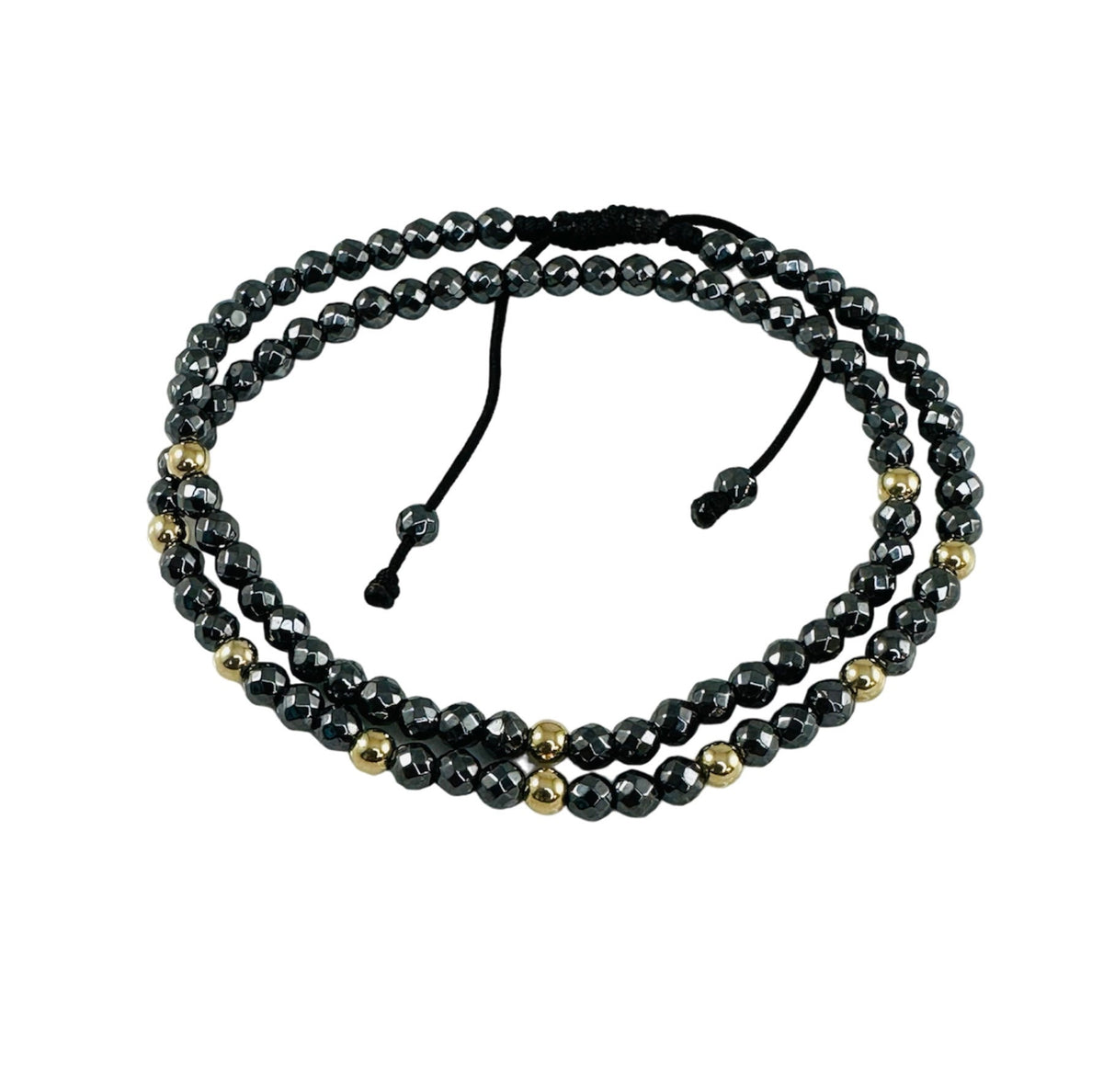 Healing Double Strand Hematite Gemstone Bracelet,Hematite Bracelet,Handmade Jewelry for Men,Black Gray Men Beaded Stone  Protection Bracelet