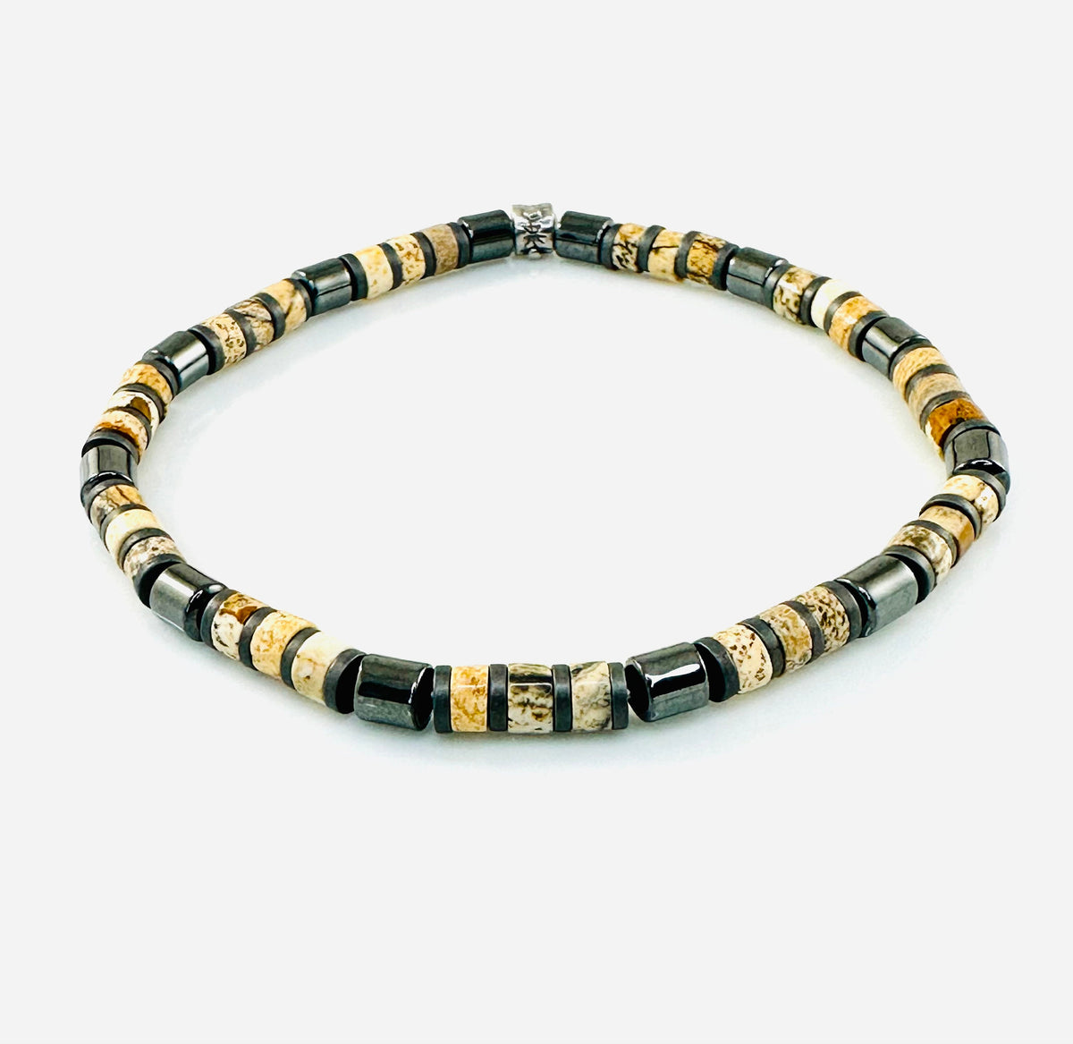 Gold Blue Brown Jasper Men Bracelet,Adjustable Healing Men's Bracelet,Meditation Bracelet,Libra zodiacal Birthstone,Jewelry gift for him son