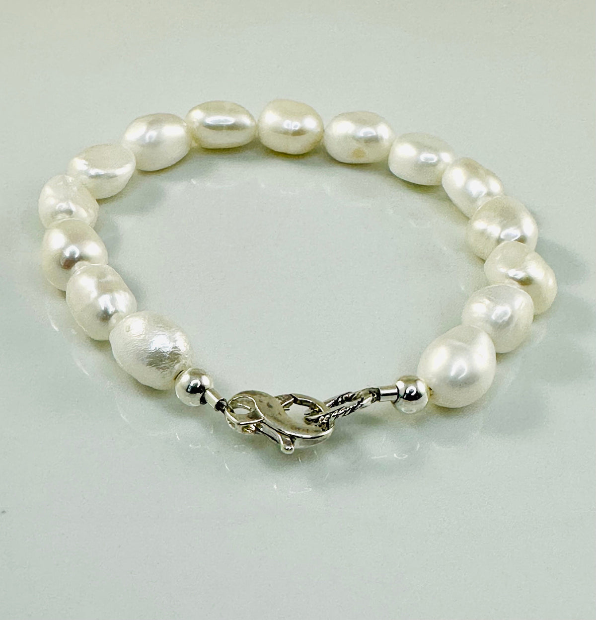 Baroque Large Real Pearl Bracelet,30th Anniversary Jewellery,June Birthstone for Men,Anniversary gift for Husband, Minimalist Men Bracelet