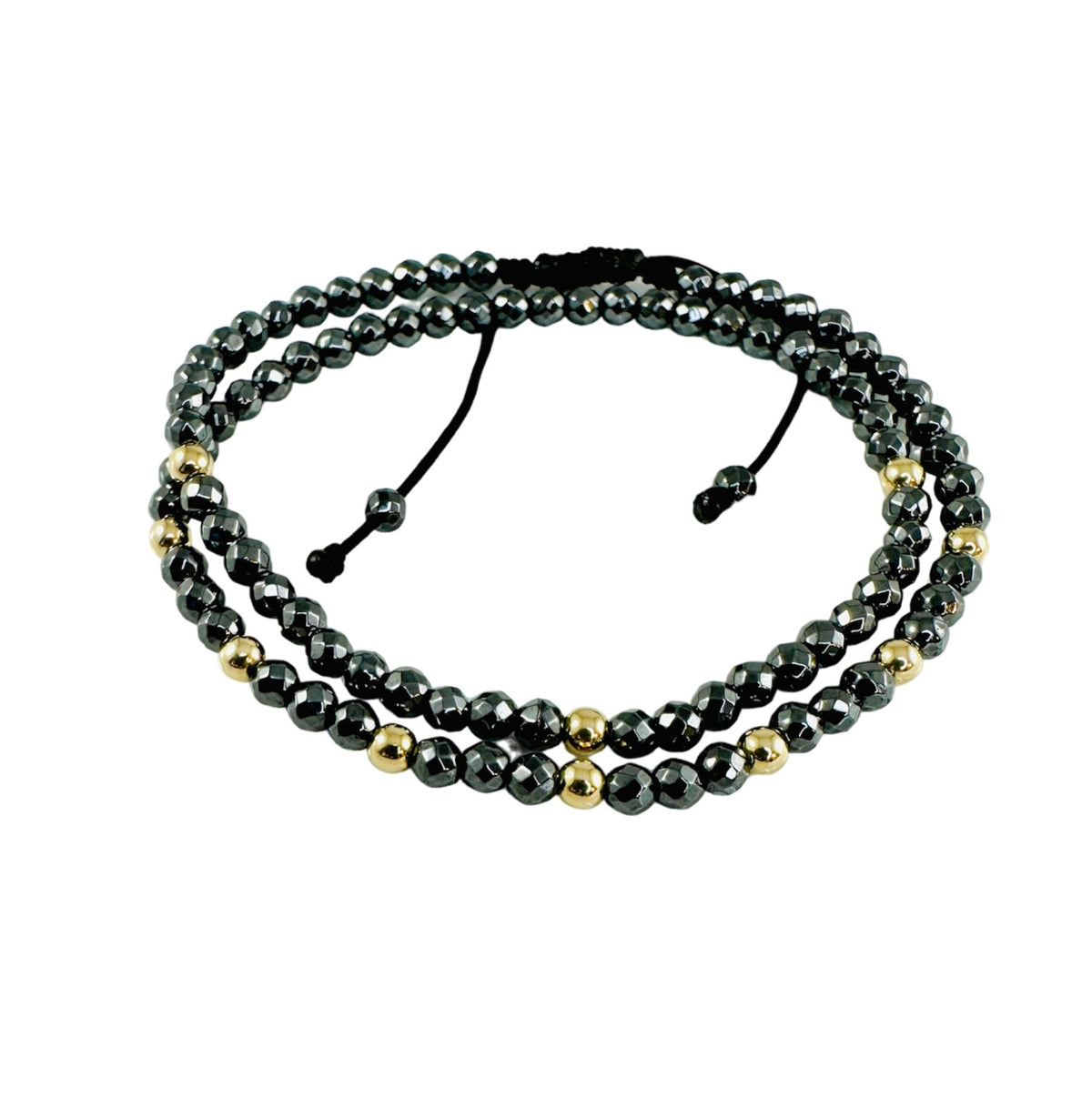 Healing Double Strand Hematite Gemstone Bracelet,Hematite Bracelet,Handmade Jewelry for Men,Black Gray Men Beaded Stone  Protection Bracelet