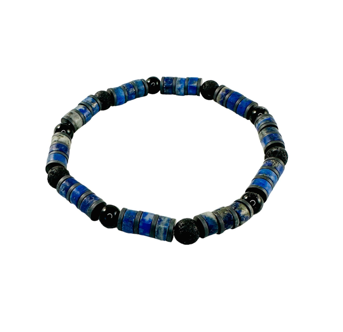 Blue Men Beaded Bracelet,Protection Simple Minimalist Men Bracelet,Adjustable Sodalite Hematite Heishi Men Bracelet,Blue Men Unisex Bracelet