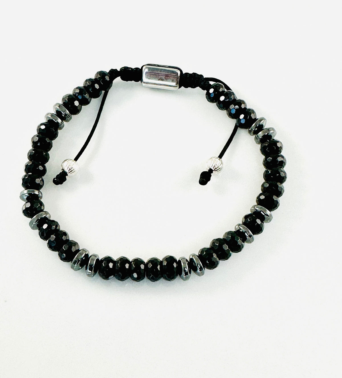 Adjustable Black Onyx Men Bracelet,Healing Meditation Bracelet,Men Stone Bracelet,Handmade Jewelry for Men,Unique gifts for men him