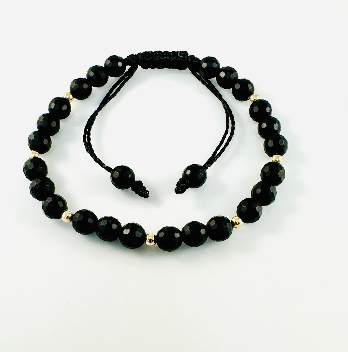 Black and Gold Men Bracelet,Matte Black Onyx Bracelet,Minimalist Men Bracelet,Black Healing Jewelry for Men-Fathers Day Gifts for Men Son
