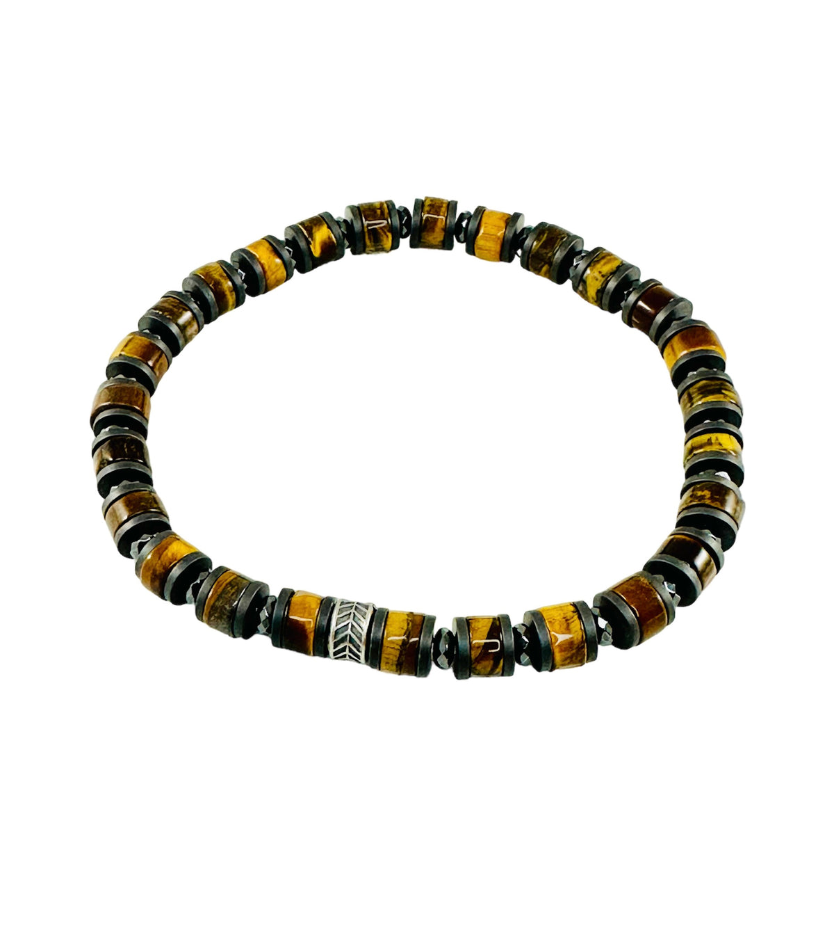 Tiger Eye Black Onyx Heishi Men Bracelet,Black Brown Beaded Men Bracelet,Protection Simple Minimalist Men Bracelet,Men Unisex Bracelet