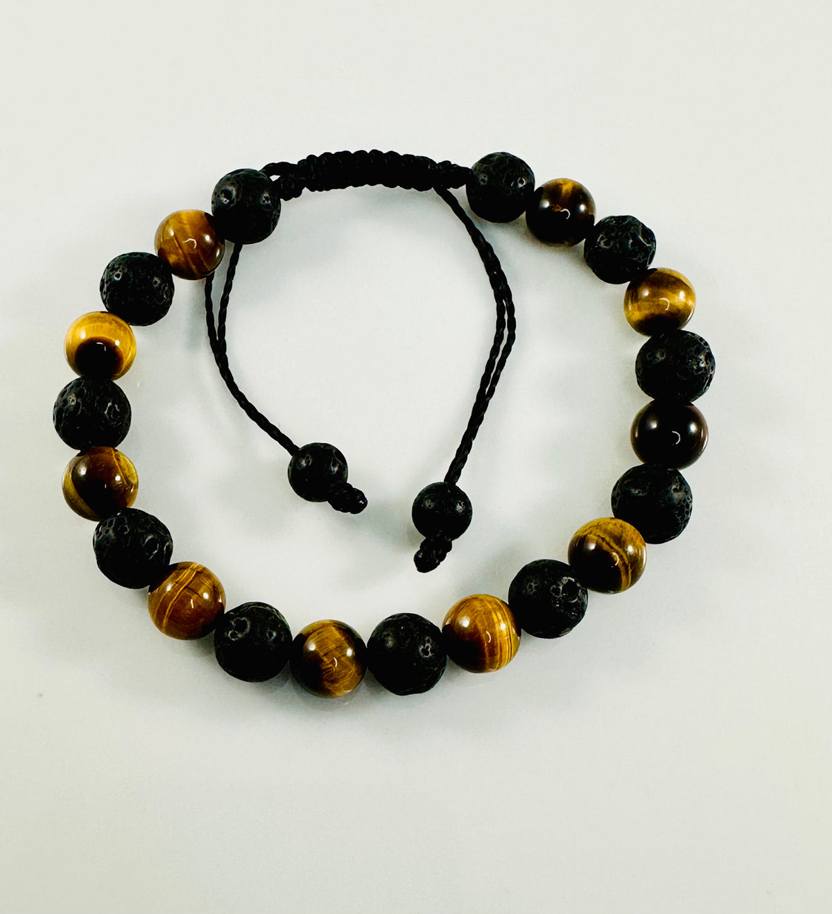 Men Bracelet Tigers Eye Lava Stone Bracelet,Handmade Jewelry for Men,Black Yellow Diffuser Oil Beaded Stone Bracelet,Unique gift for men him