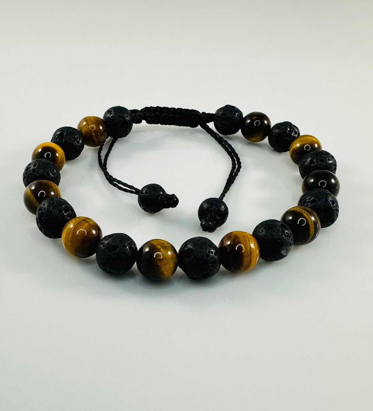 Men Bracelet Tigers Eye Lava Stone Bracelet,Handmade Jewelry for Men,Black Yellow Diffuser Oil Beaded Stone Bracelet,Unique gift for men him