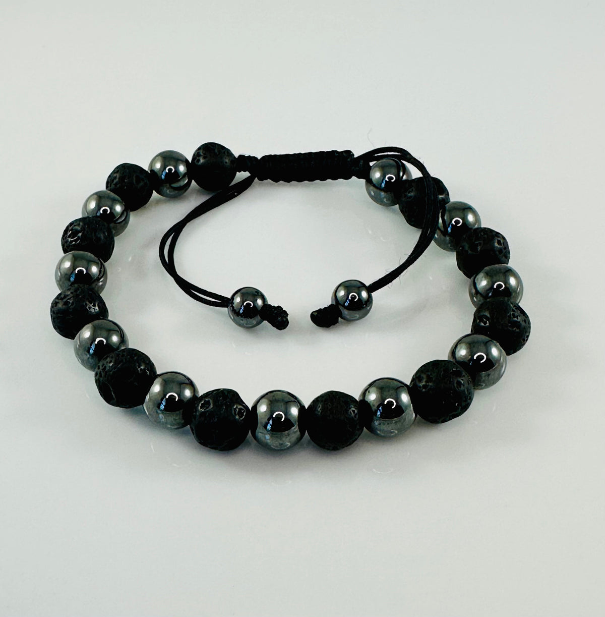 Men Bracelet Hematite Lava Stone Bracelet,Handmade Jewelry for Men,Black Gray Diffuser Oil Beaded Stone Bracelet,Unique gift for men him her