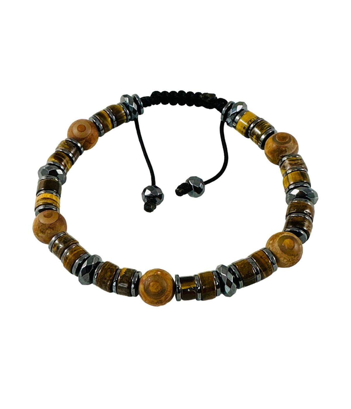 Lucky Protection Evil Eye Beaded Men Bracelet: 8mm Black Brown Men Bracelet,Evil Eye Agate Bracelet,Tiger Eye Hematite Beaded Men Bracelet