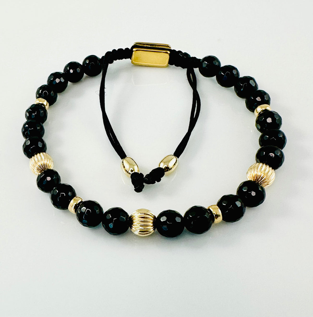 Black Onyx and Malachite Gold Men Bracelet,Black Onyx Green Bracelet,Black Healing Jewelry for Men-Fathers Day Gifts for Men Husband Son Dad