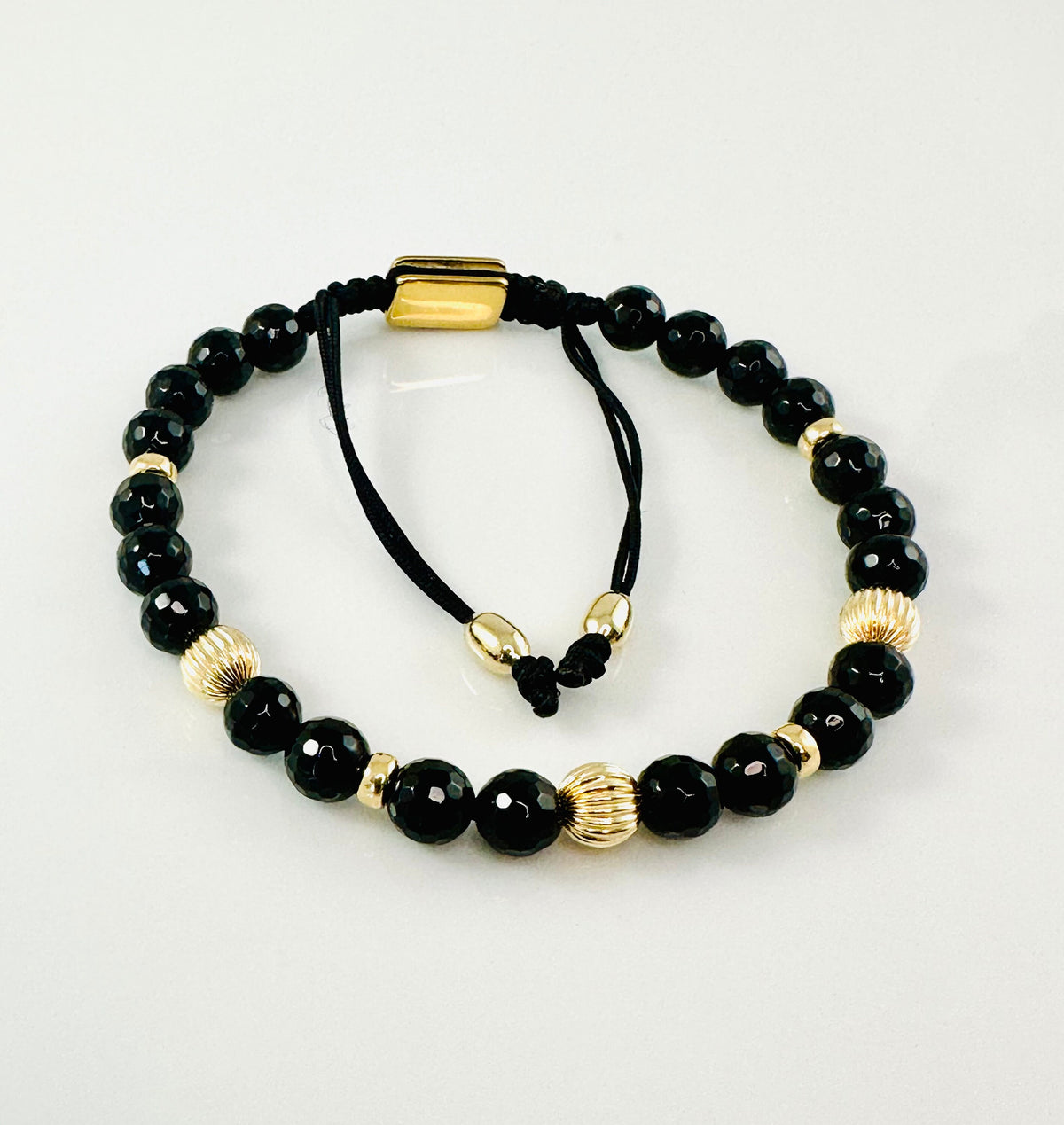 Black Onyx and Malachite Gold Men Bracelet,Black Onyx Green Bracelet,Black Healing Jewelry for Men-Fathers Day Gifts for Men Husband Son Dad
