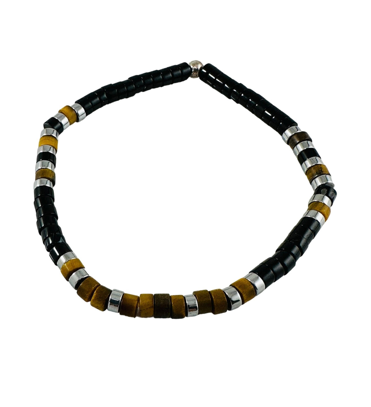 Tiger Eye Black Onyx Heishi Men Bracelet,Black Brown Beaded Men Bracelet,Protection Simple Minimalist Men Bracelet,Men Unisex Bracelet
