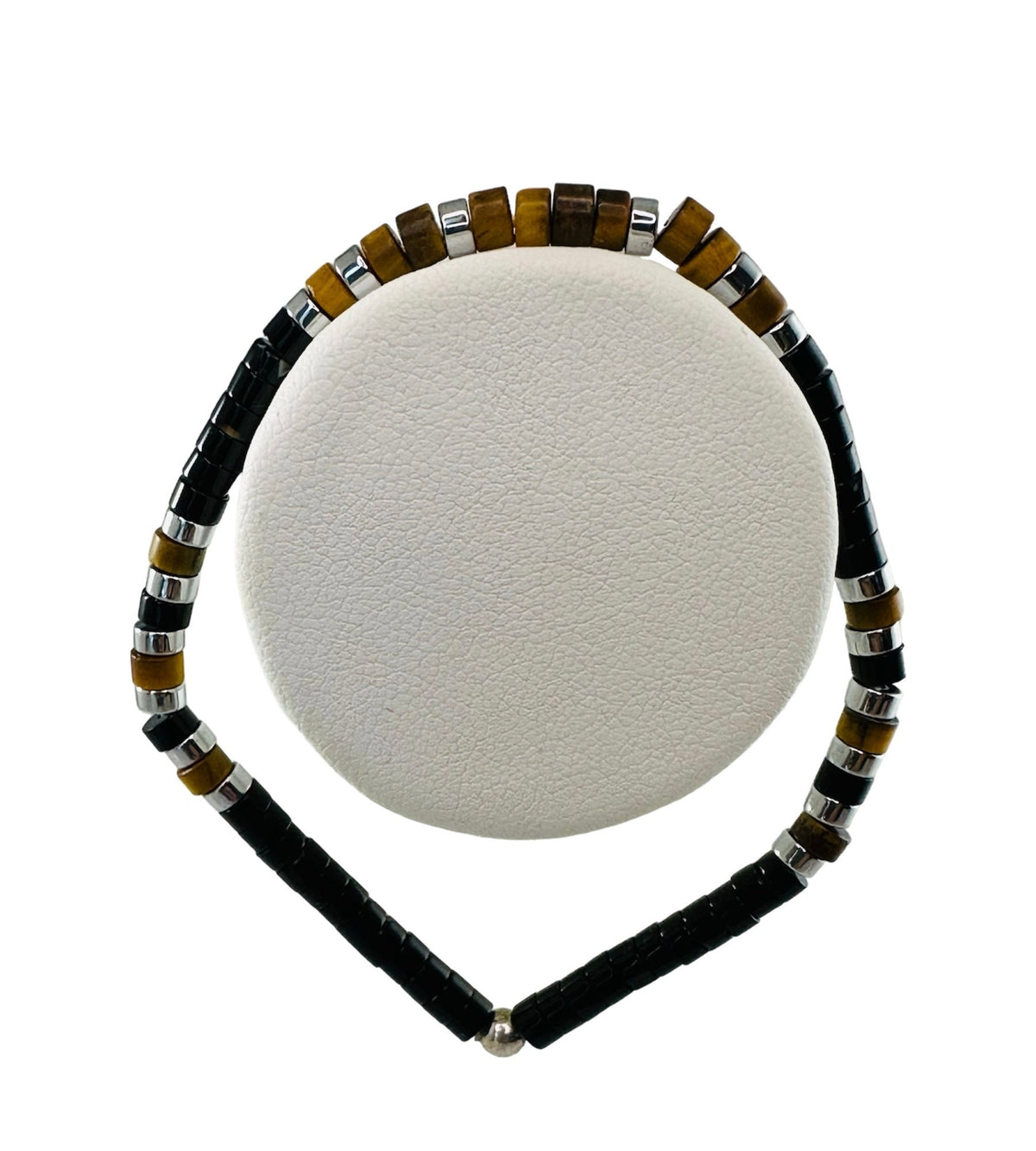 Tiger Eye Black Onyx Heishi Men Bracelet,Black Brown Beaded Men Bracelet,Protection Simple Minimalist Men Bracelet,Men Unisex Bracelet