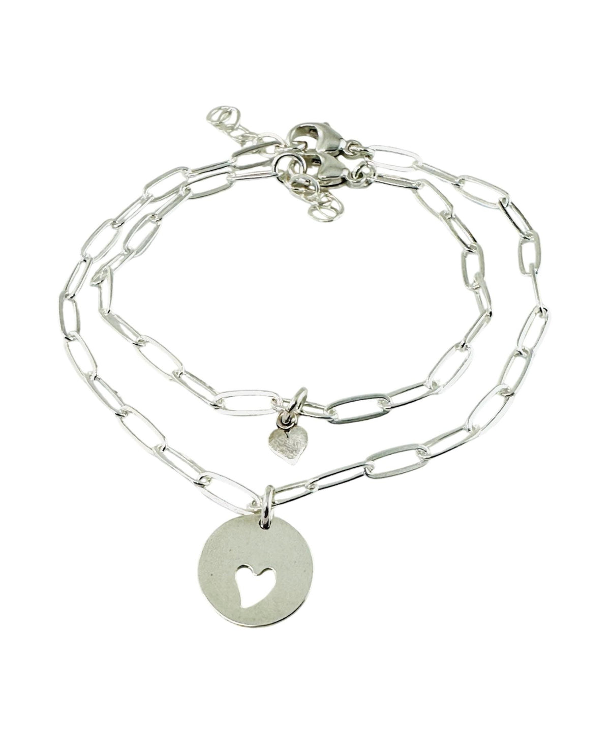 Sterling Silver Mother and Daughter Matching Charm Bracelet,Set for mom & daughter,First day of kindergarten Preschool School,Two bracelet