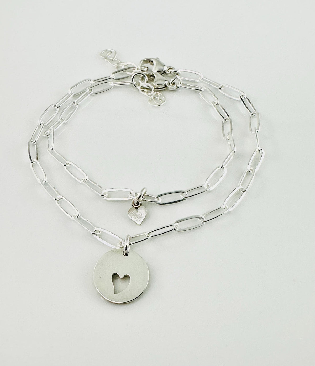 Sterling Silver Mother and Daughter Matching Charm Bracelet,Set for mom & daughter,First day of kindergarten Preschool School,Two bracelet