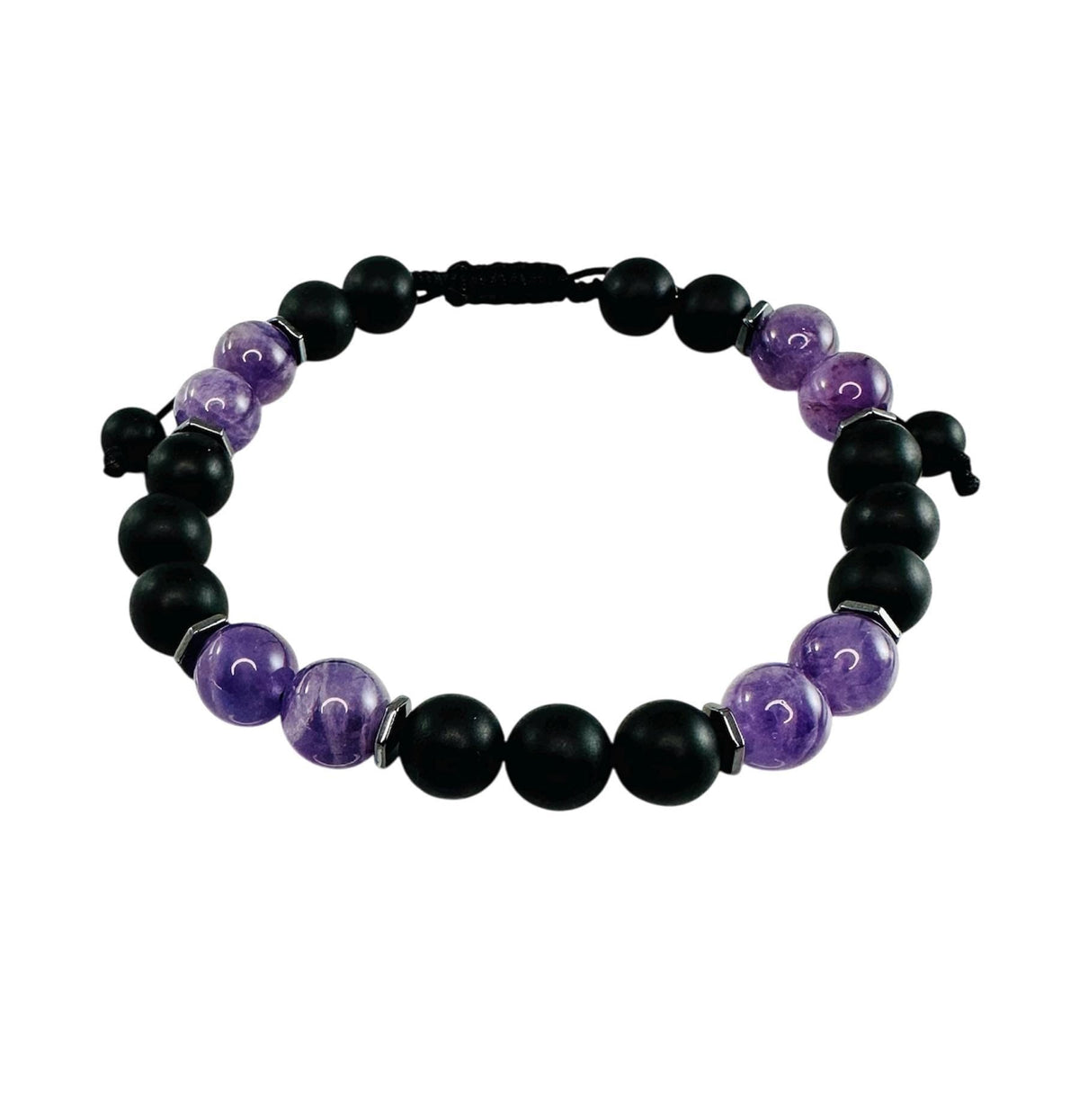 Gold Citrine Men Bracelet: Black Onyx Citrine Adjustable Beaded Men Bracelet,November Men Jewelry Bracelet