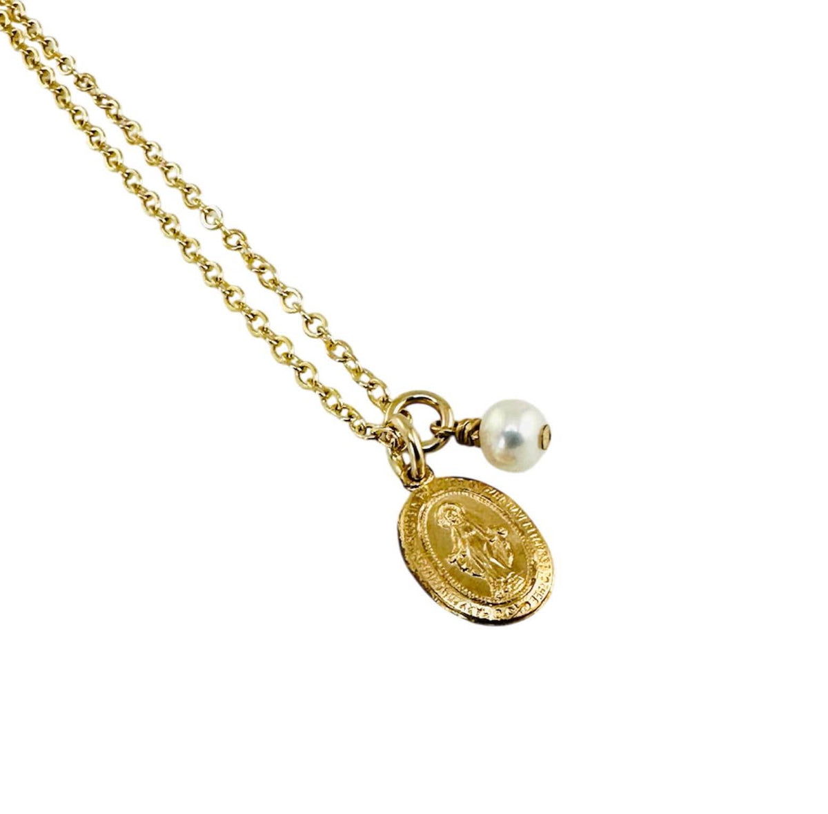 Dainty Gold Virgin Mary Miraculous Medal Necklace,Tiny Virgin Mary Necklace,Everyday Religious Catholic Jewelry Gift,First Communion Gift