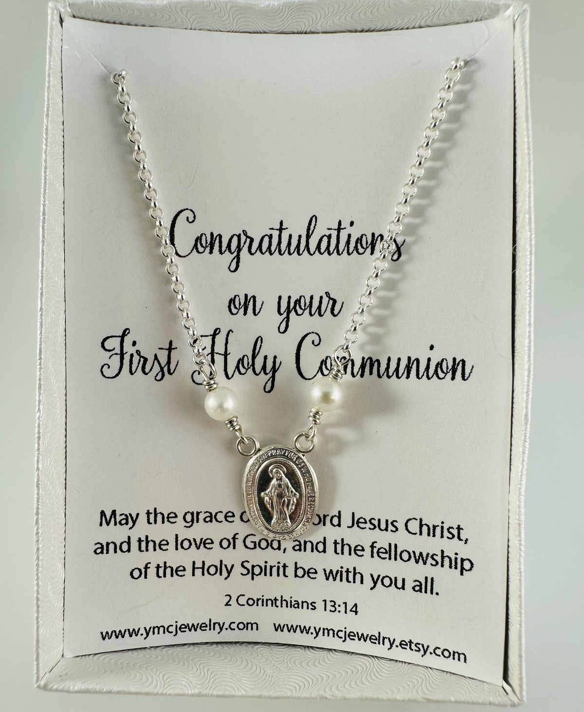 Silver Miraculous Virgin Mary Medal Pendant Necklace,Tiny Virgin Mary Necklace,Everyday Religious Catholic Jewelry,First Communion for Girl