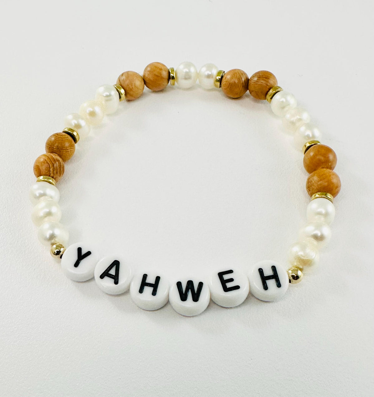 YAHWEH Bracelet,Blessed Bracelet,Cross Bracelet,WWJD Blessed Children Bracelet,Christian Baptism Confirmation Bracelet,Rosewood Bead Bracele