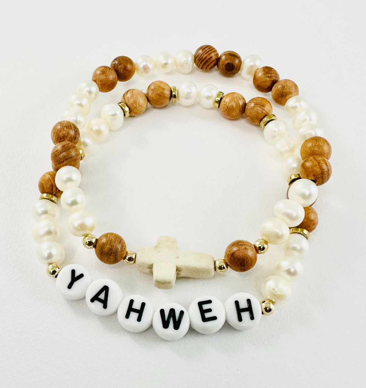 YAHWEH Bracelet,Blessed Bracelet,Cross Bracelet,WWJD Blessed Children Bracelet,Christian Baptism Confirmation Bracelet,Rosewood Bead Bracele