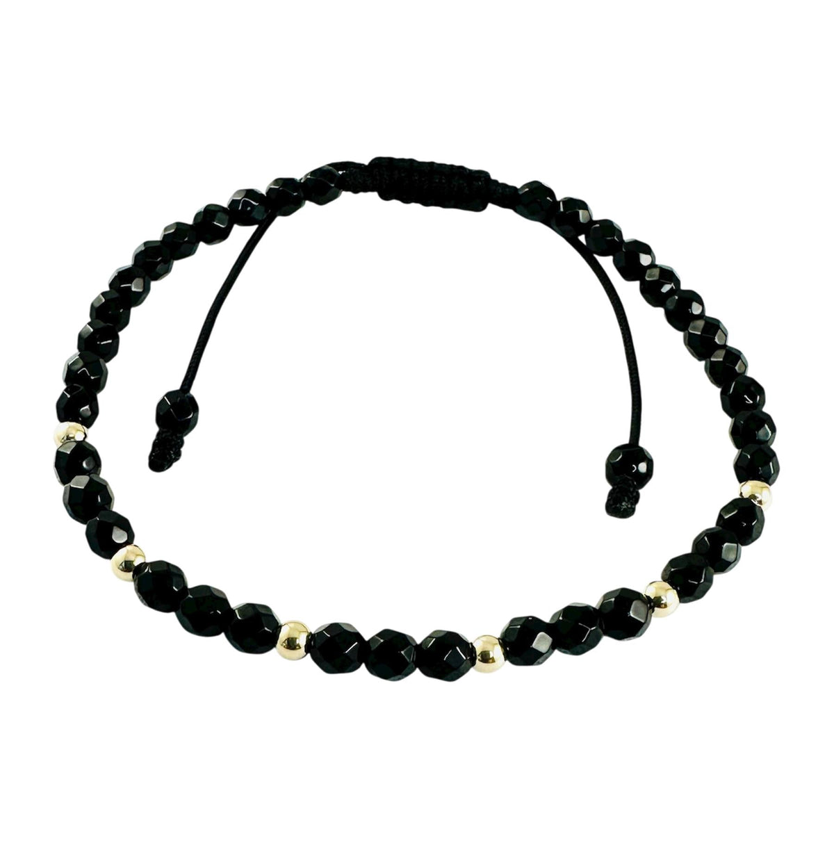 Sterling Silver Cross Back Onyx Adjustable Men Bracelet: Faith Religious Men Bracelet,Natural Stones Healing Meditation Protection Bracelet