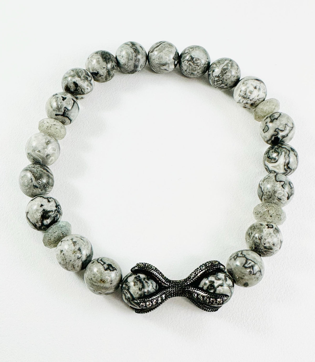 Men's Silver Claw Eagle Bracelet,Eagle Men Bracelet,Animal Men Bracelet,Men's Gray Silver Gemstone Tiger Bracelet,Labradorite Men Bracelet