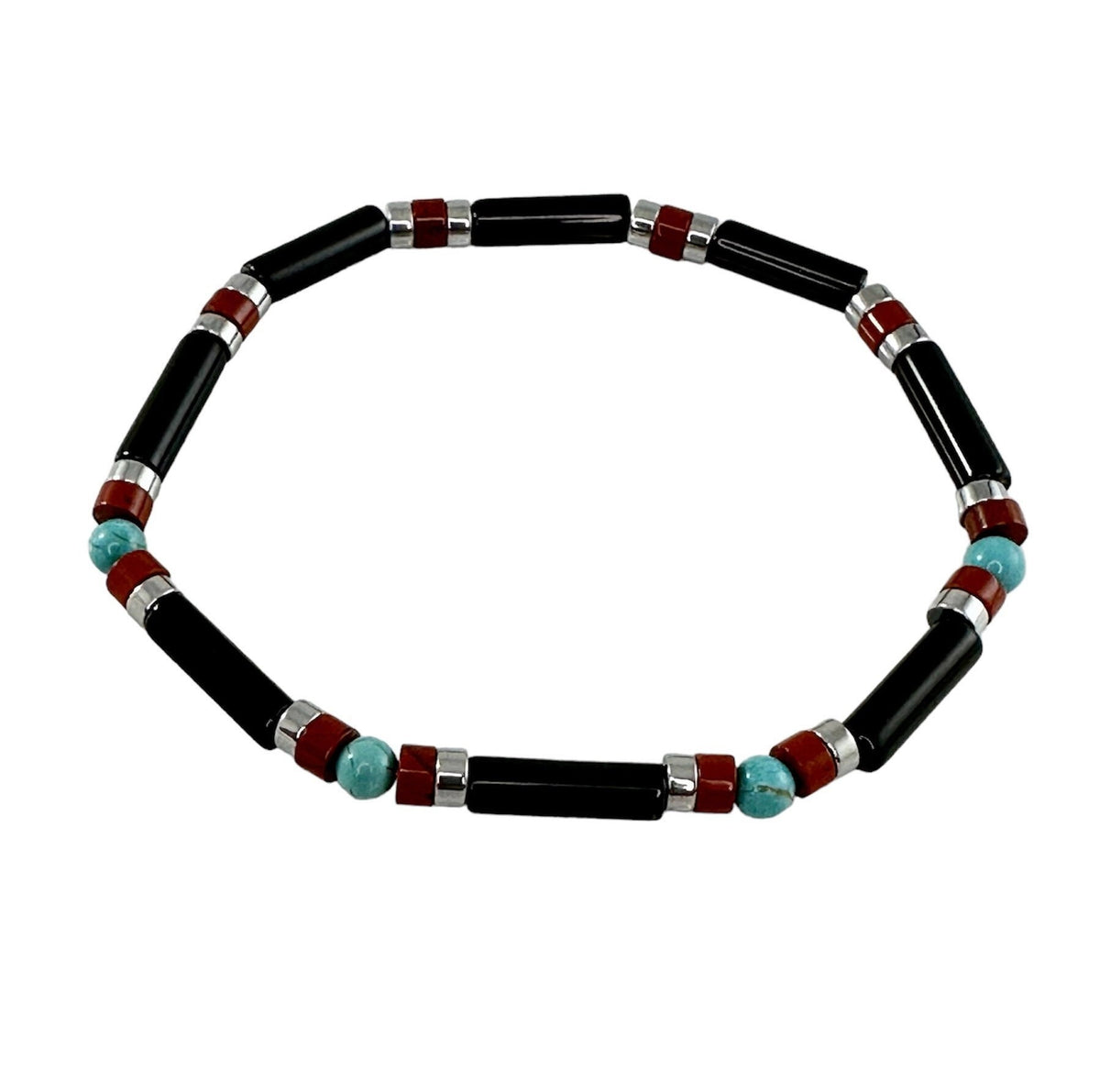 Men's Black Red Blue Beaded Bracelet,Black Onyx Men Beaded Bracelet,Southwest Men Bracelet,Protection Simple Men Bracelet,MinimalistBracelet