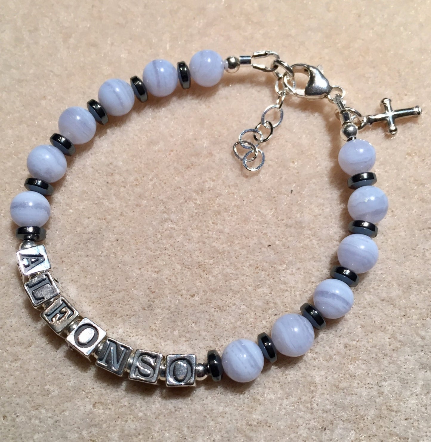 Baby Boy Name Bracelet,Baby Boy Baptism Bracelet,Boy Christening Bracelet,Baby Boy Bracelet,Boy Bracelet,Blue Boy Bracelet,Boy Name Bracelet