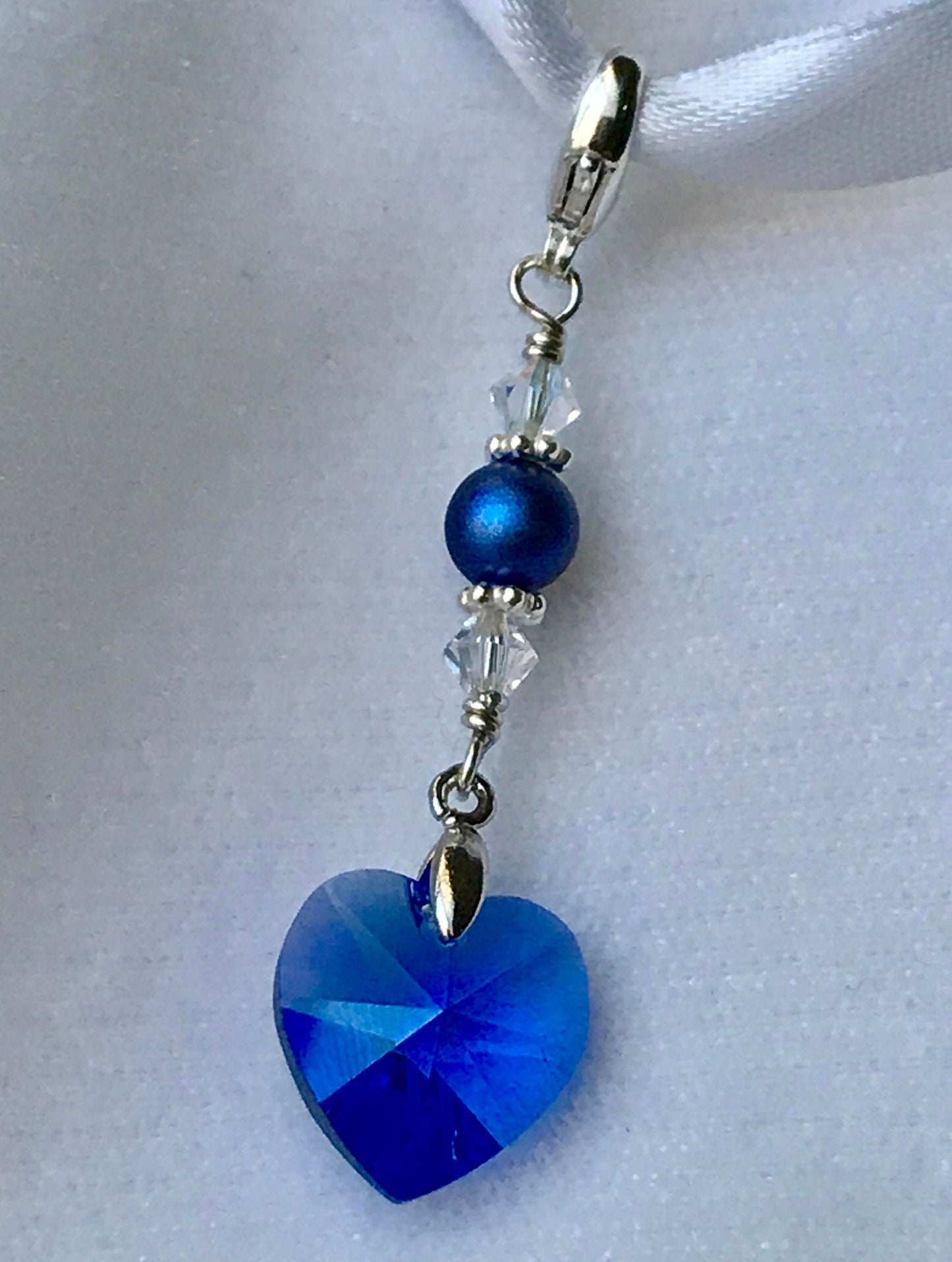 Bride Groom Something Blue Set Charm,Navy Blue Bouquet Charm,Blue Heart Bouquet Charm,Something Blue For Groom Bride Wedding Bouquet Charm