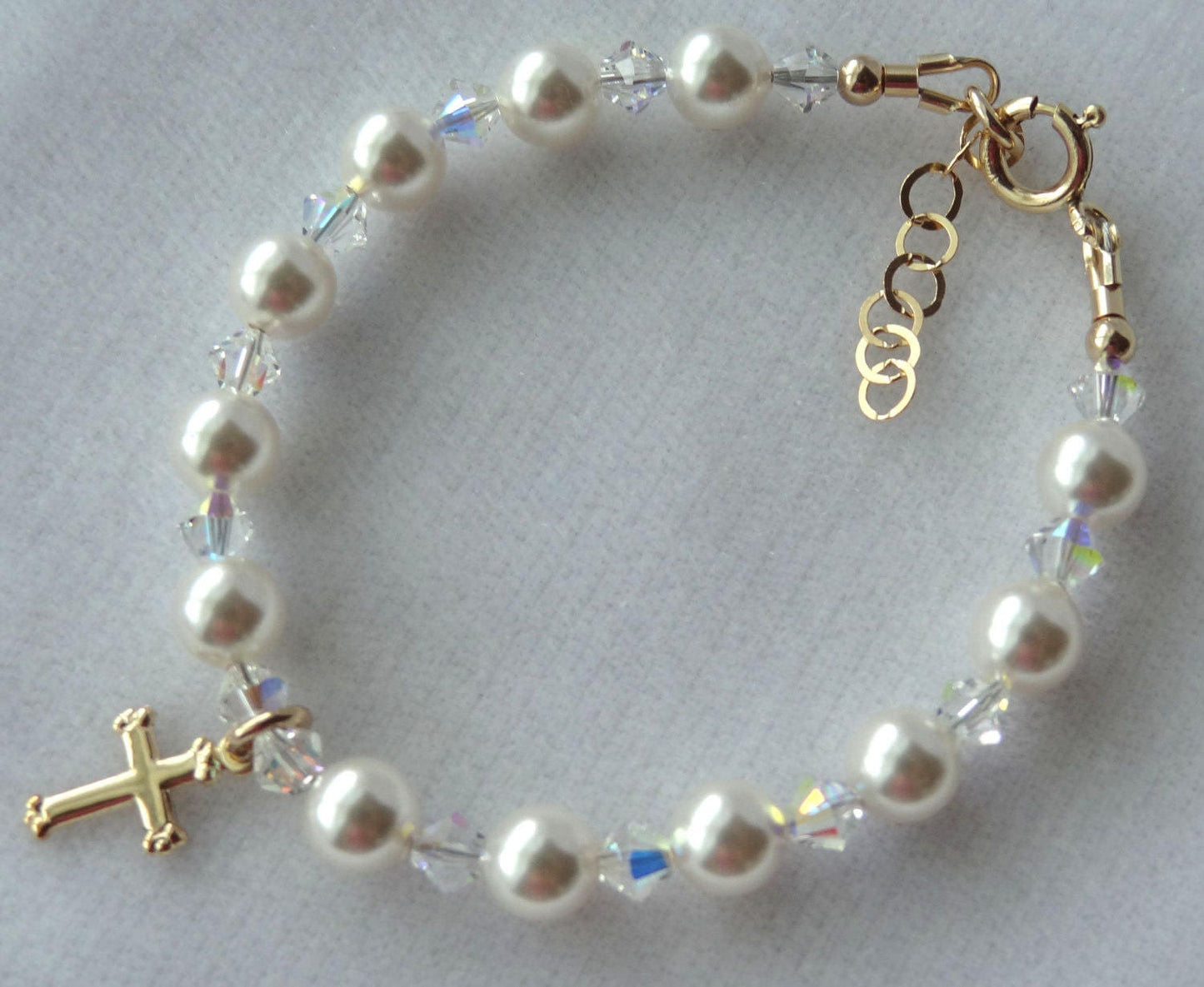 First Holy Communion Gold Crystal Cross Bracelet,First Communion Bracelet,Confirmation Bracelet,Gold Crystal Cross Bracelet, Cross Bracelet
