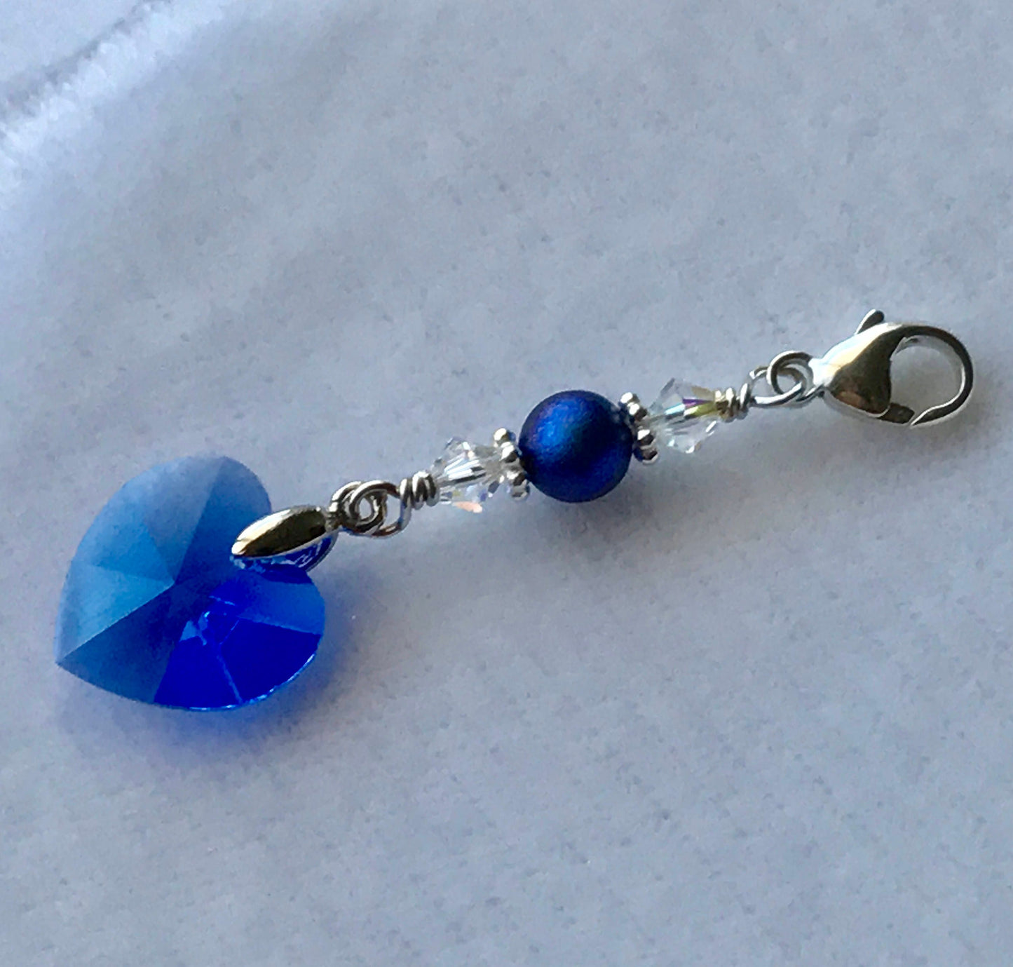Bride Groom Something Blue Set Charm,Navy Blue Bouquet Charm,Blue Heart Bouquet Charm,Something Blue For Groom Bride Wedding Bouquet Charm