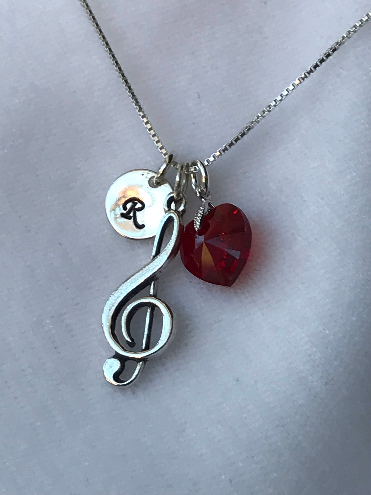 Personalized Music Note  Heart Charm Necklace,Treble Clef Necklace,Music Necklace,Note Necklace,Musical Necklace, Music Jewelry, Music Lover