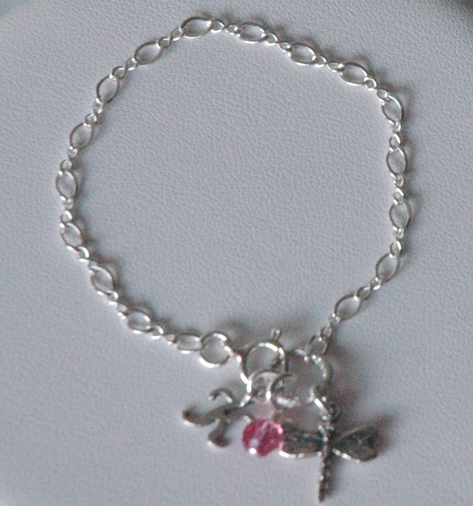 4mm Sterling Silver Ball Beads Bracelet,Dainty Silver Heart Charm Bracelet,Silver Bracelet,Gift for Mom,Bridesmaid Flower girl gift