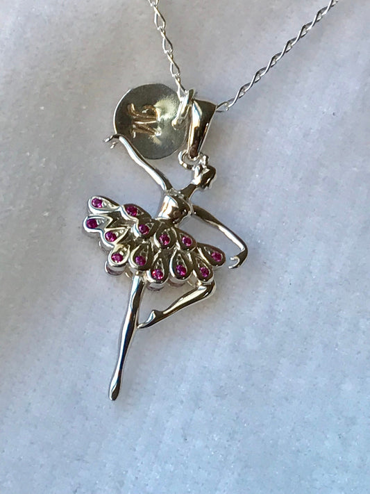 Sterling Silver Personalized Ballerina Necklace,Ballet Recital Necklace,Ballet Necklace,Recital Gifts Necklace,Dancer Gift Jewelry Necklace