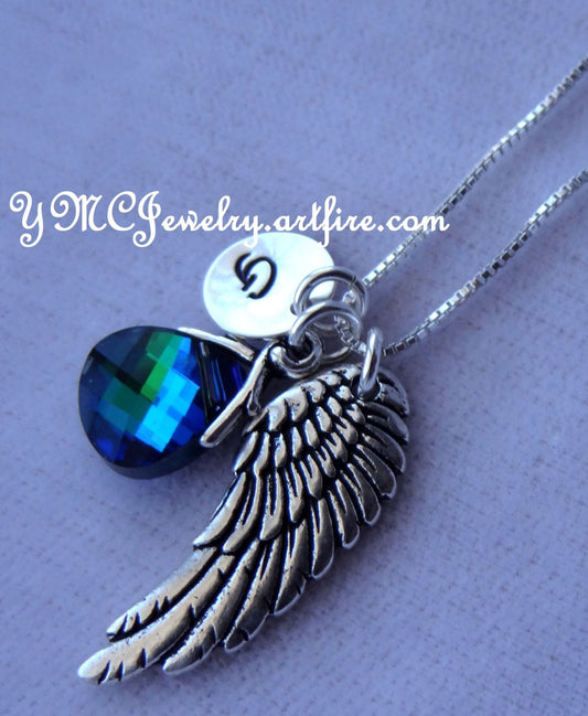Remembrance Angel Wing Necklace,Sympathy Bereavement Gift,Memorial Jewelry,Loss of Husband Baby Child Brother Sister Friend,Grief Necklace