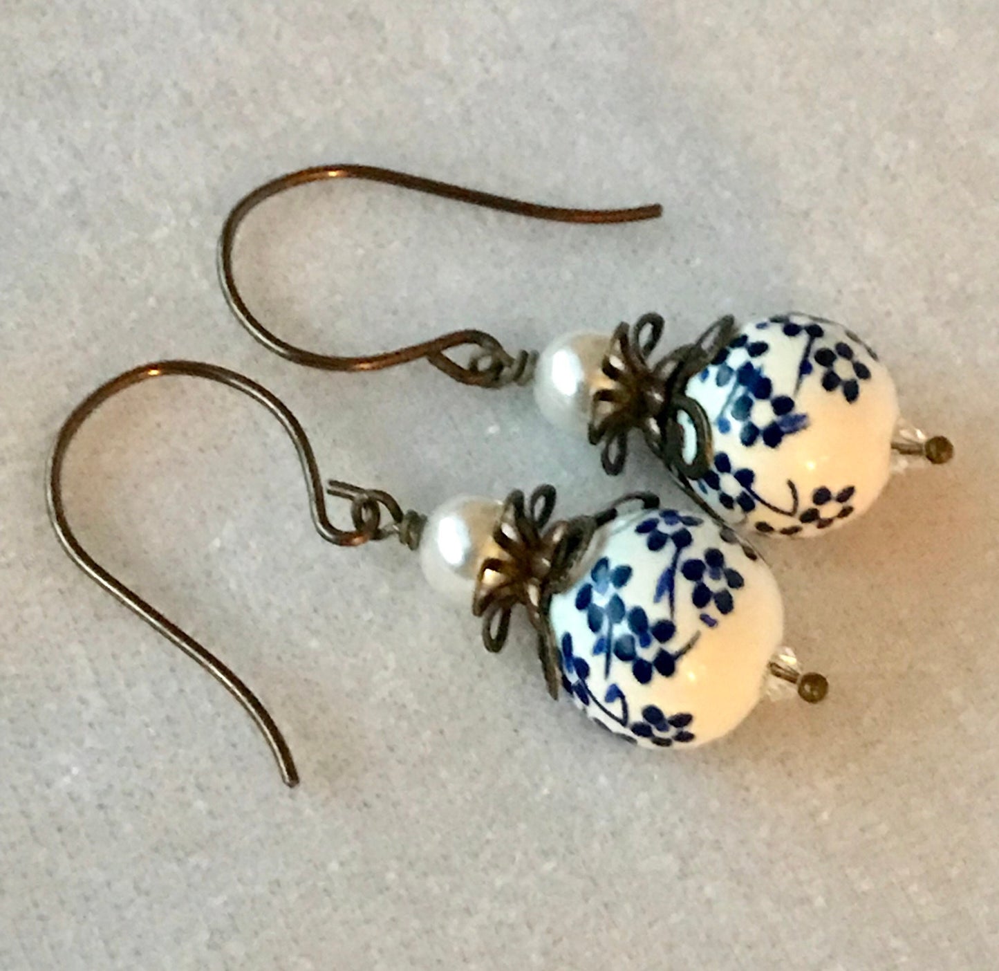 Porcelain Earrings,Ceramic Earrings,Bridesmaids Gifts Earrings,20Th Year Wedding Anniversary Jewelry,18TH Year Wedding Anniversary Jewelry