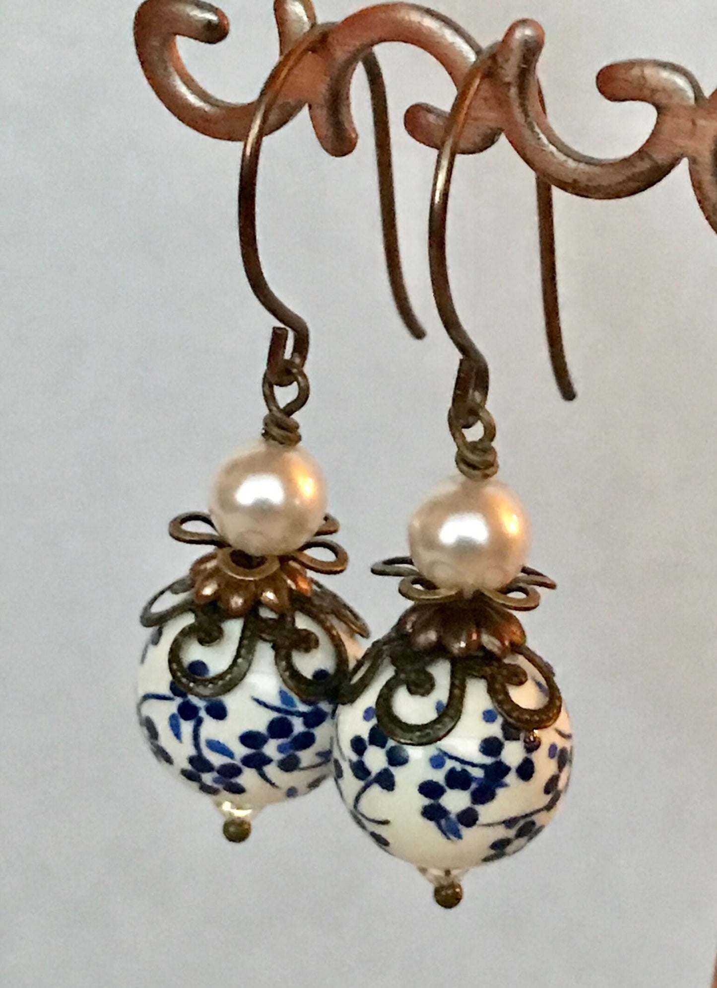 Porcelain Earrings, Ceramic Earrings, 20TH YEAR Anniversary Wedding,China Earrings,18TH Year Anniversary Wedding