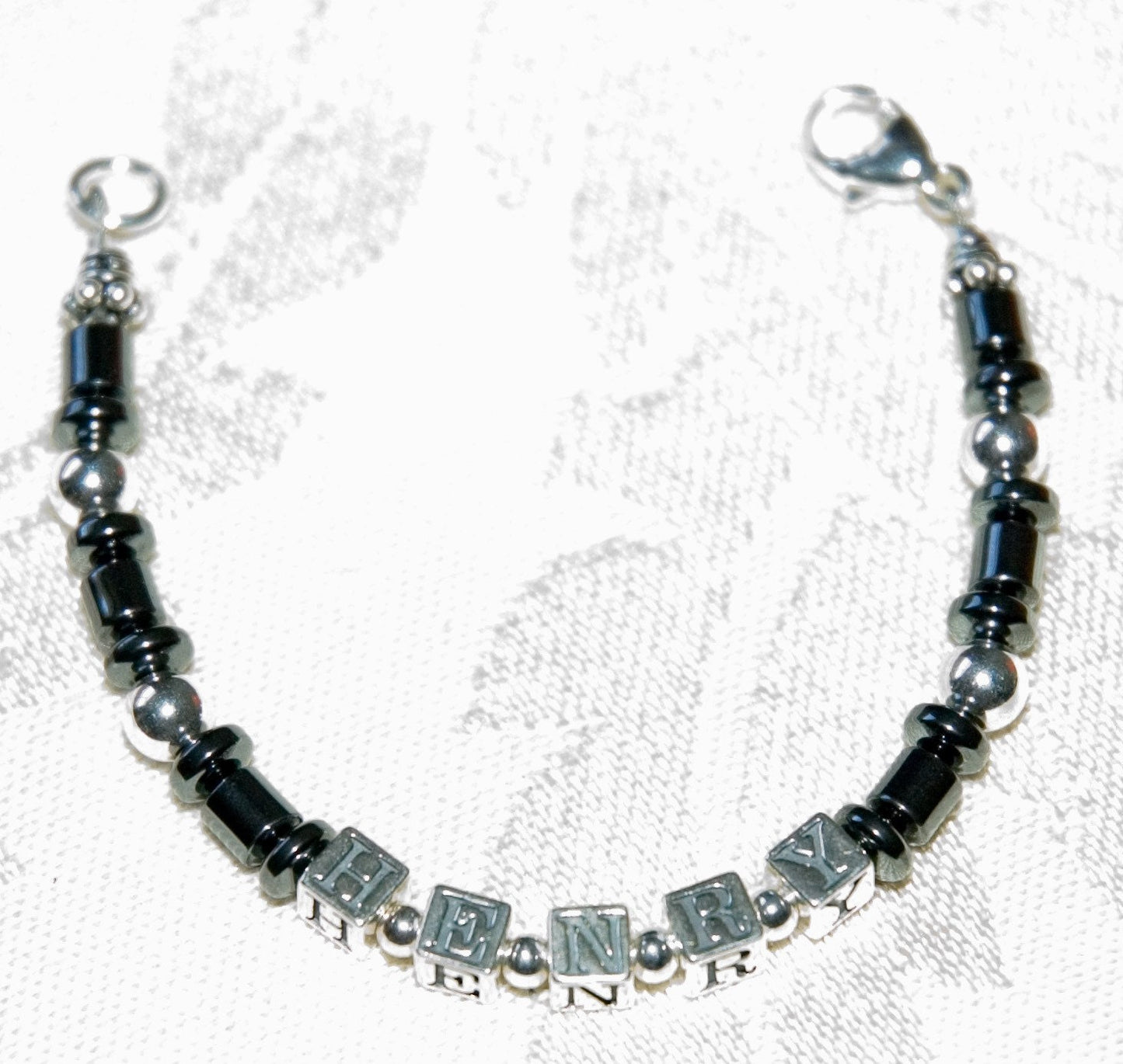 Sterling Catholic Baby Boy Cross Baptism Communion Black Onyx Bracelet