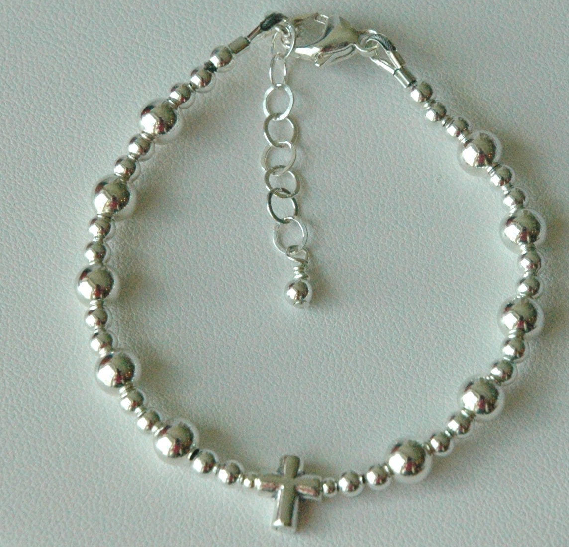 Solid Sterling Silver Cross Bracelet,First Communion Bracelet,Confirmation Bracelet,Cross Bracelet Gift for women  girls baby girls friends