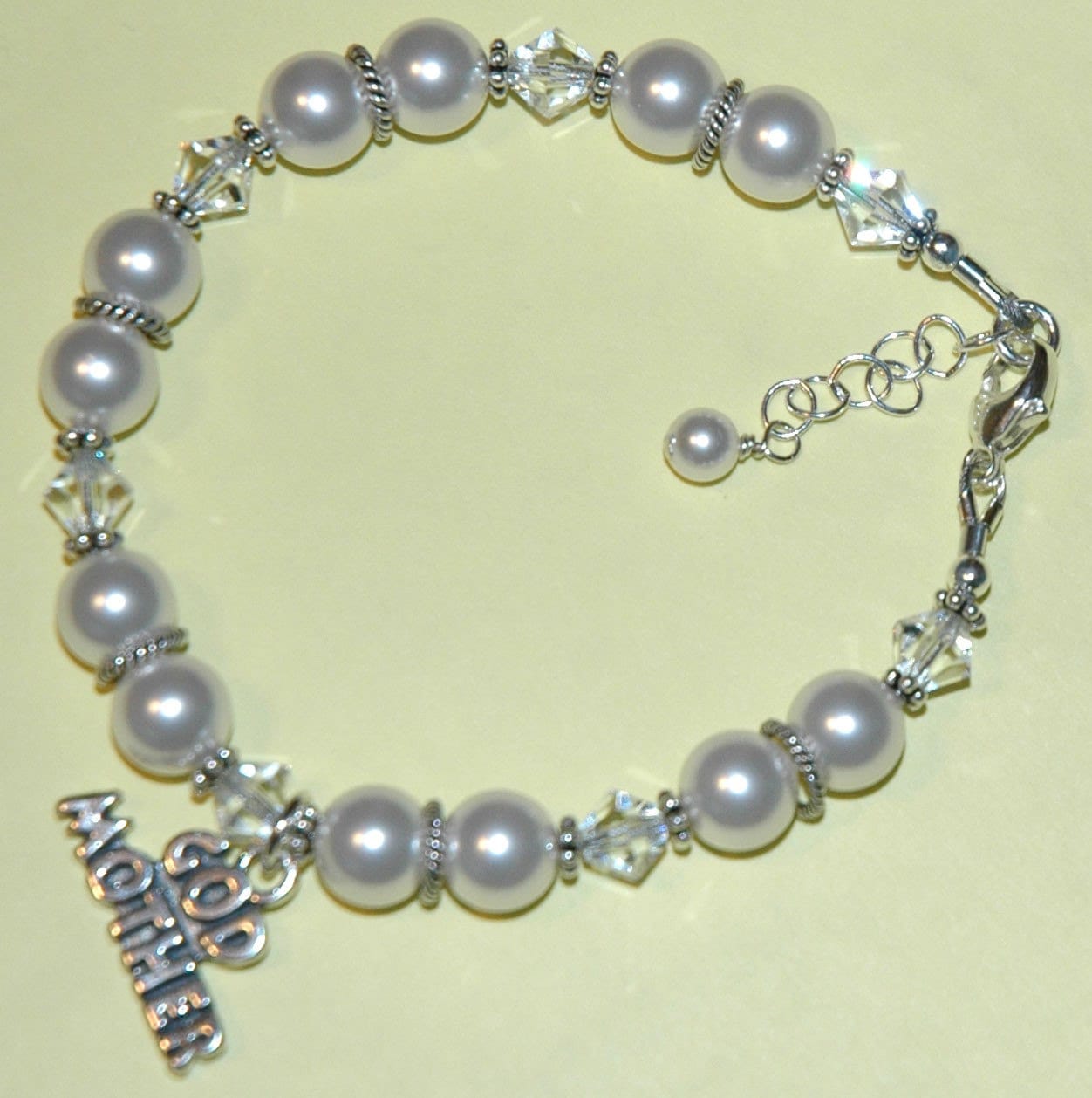 Custom Baby Girl and Little Girls First Pearl Bracelet