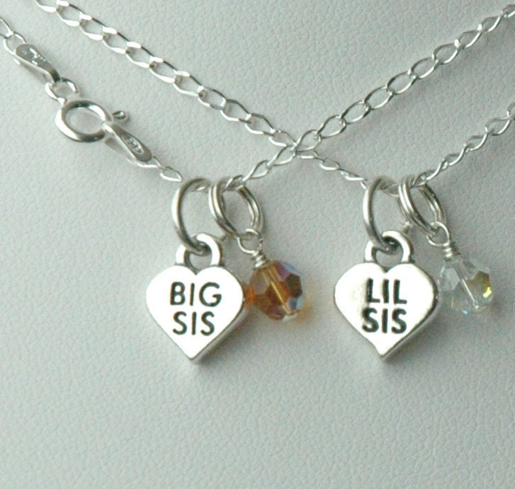 SET TWO Big Sister/Little Sister Initial Heart Bracelet, Heart Big Sis Lil Sis Charm Bracelet, Big Sister Bracelet, Little Sister Bracelet
