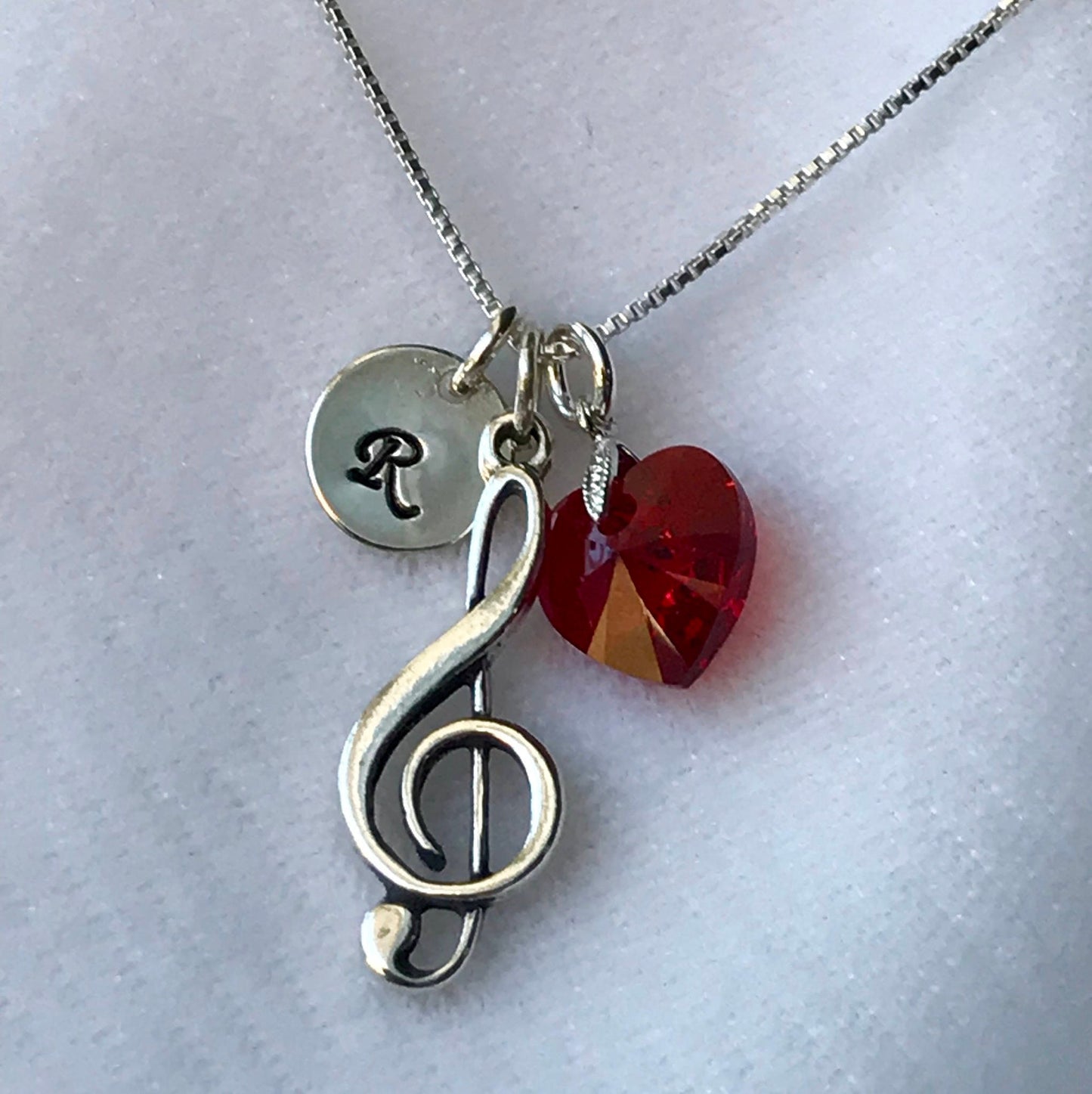 Personalized Music Note  Heart Charm Necklace,Treble Clef Necklace,Music Necklace,Note Necklace,Musical Necklace, Music Jewelry, Music Lover