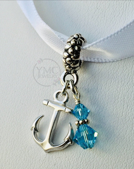 Something Blue Anchor Bouquet Charm,Something Blue Bouquet Charm,Something Blue Nautical Wedding Bouquet Charm,Keepsake Gift for the Bride