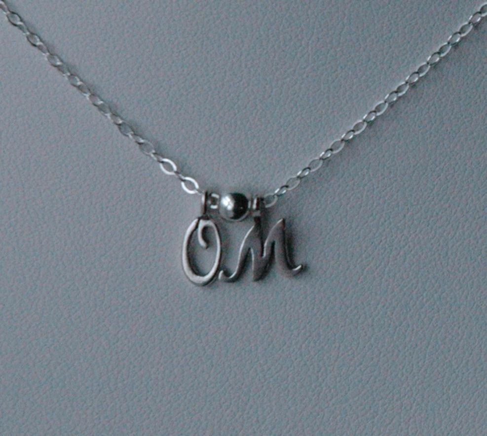 Petite Sterling Silver  Necklace With Two Initial Charm