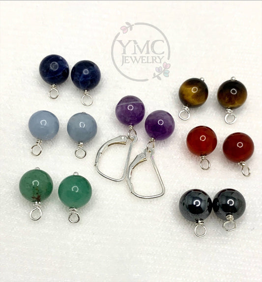 Interchangeable Leverback Chakra Earrings-7 Pairs,Interchangeable Chakra Charms,Interchangeable Earrings,Gemstone Chakra Healing Earrings