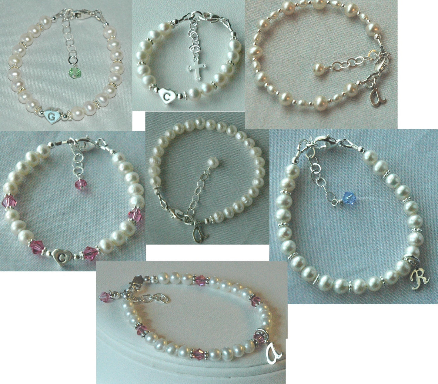 Personalized Freshwater Pearl Baptism Initial Cross Bracelet,First Communion pearl Cross Bracelet,Confirmation Bracelet,Real  Pearl Bracelet
