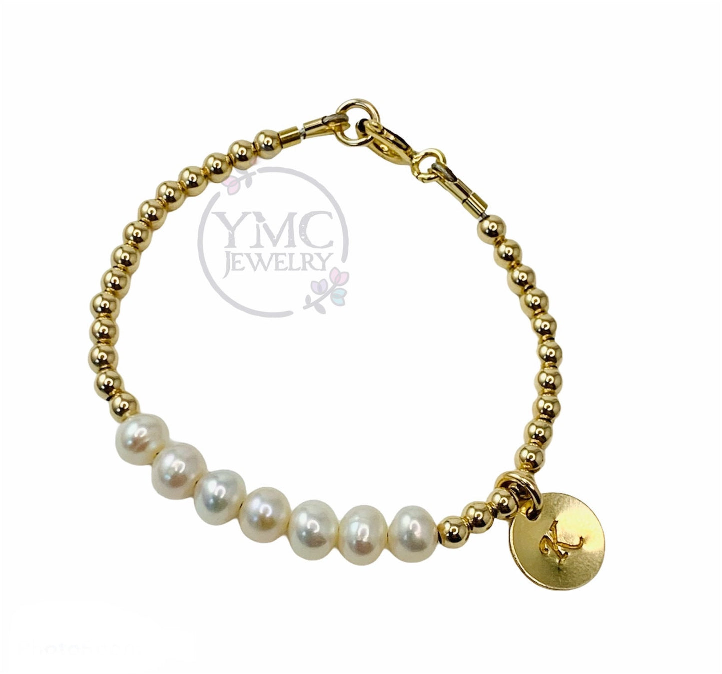 Gold Mother Of Pearl Heart Stackable Bracelet,Gold Pearl Bracelet For Kids Girls,Dainty Pearl Gold Bracelet,Gold Layering Mom Baby Bracelet