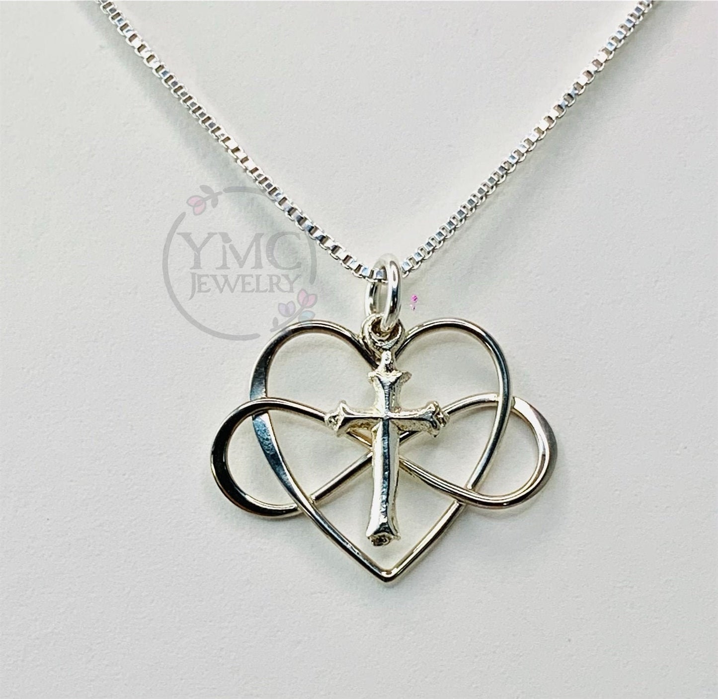 Sterling Silver Infinity Cross Necklace For Girls,Infinity Necklace,Religious Necklace,Cross Necklace,Bridesmaid Necklace,Mother Necklace